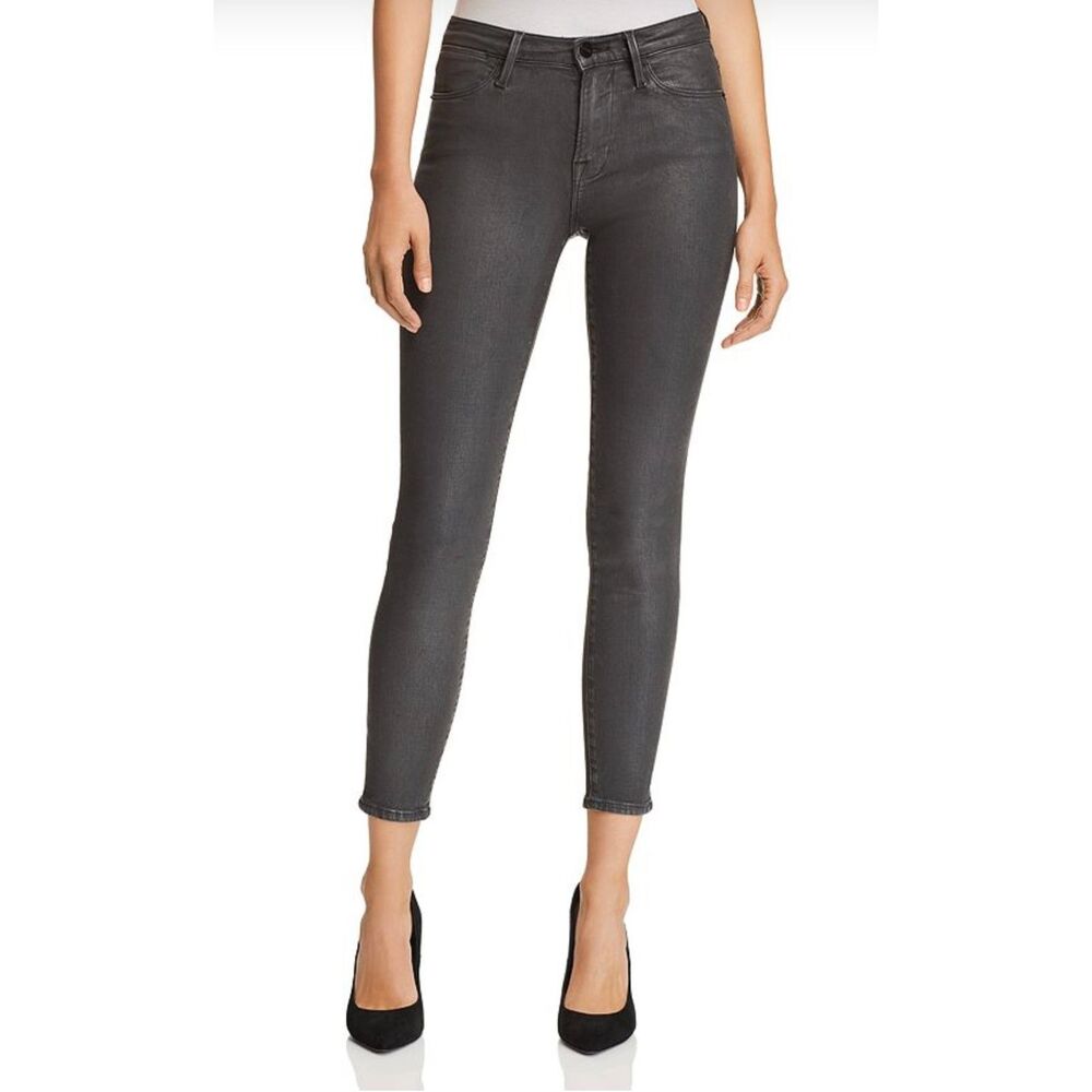 FRAME DENIM Le High Skinny Jeans Stone Coated, Sz 27